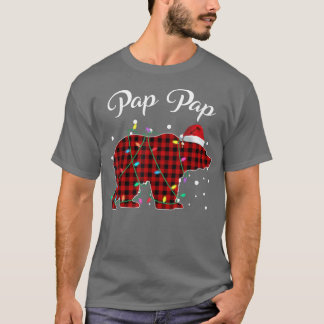 Red Plaid Pap Pap Bear Matching Buffalo Pajama  Tシャツ