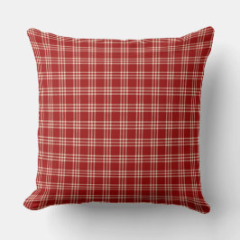Red plaid pattern クッション