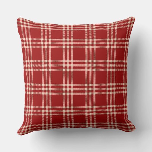 Red plaid pattern クッション (裏面)