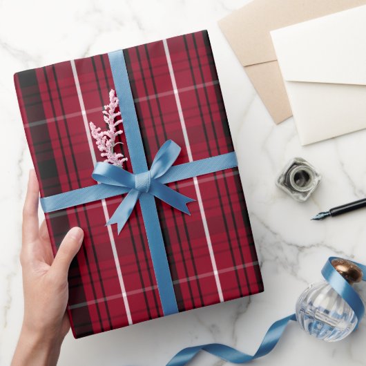 Red Plaid Pattern Christmas Wrapping Paper ラッピングペーパー (ギフト)