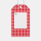 Red Plaid Photo Merry Christmas Holiday ギフトタグ (裏面)