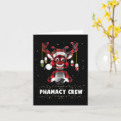 Red Plaid Reindeer Pharmacy Crew Christmas カード (黄色い花)