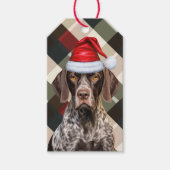 Red Plaid Shorthair Pointer Dog Lover Christmas ギフトタグ (正面)