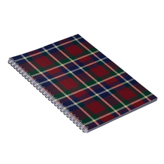 Red Plaid Tartan Journal – Classic Cozy Pattern ノートブック (右側)