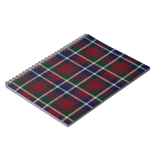 Red Plaid Tartan Journal – Classic Cozy Pattern ノートブック (左側)