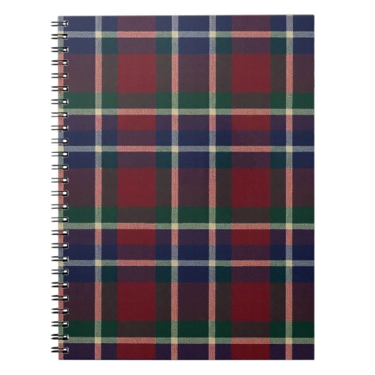 Red Plaid Tartan Journal – Classic Cozy Pattern ノートブック (正面)