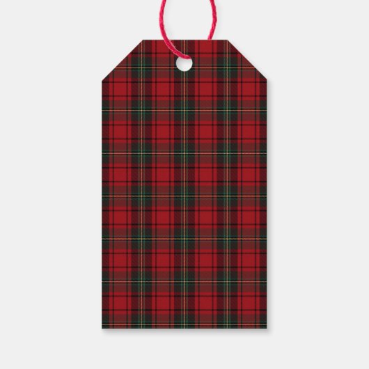 Red Plaid Teddy Bear Christmas ギフトタグ (裏面)