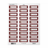 Red Plaid Teddy Bear Christmas  ラベル (フルシート)