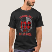 Red Plaid Typography 100th day of School Lunch Lad Tシャツ (正面)
