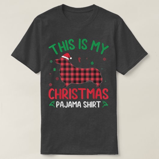 Red Plaid Ugly This Is My Welsh Corgi Christmas Pa Tシャツ (デザイン正面)