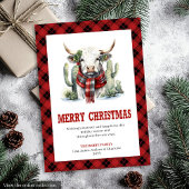 Red Plaid Western Buffalo Holiday Greeting Card シーズンカード