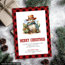Red Plaid Western Country Christmas Card シーズンカード