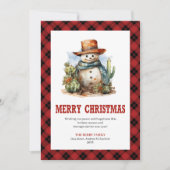 Red Plaid Western Country Christmas Card シーズンカード (正面)