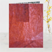 Red plain textured Folded Greeting Card,Ordinary  カード (黄色い花)