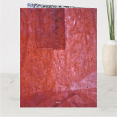 Red plain textured Folded Greeting Card,Ordinary  カード (裏面)
