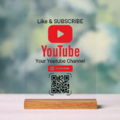 Red Play Button YouTube Channel QR Code アクリルサイン (ニュートラル)