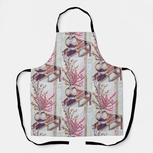 Red Plum Blossoms エプロン (正面)