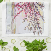 Red Plum Blossoms キッチンタオル (折り畳み)