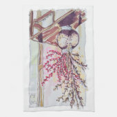 Red Plum Blossoms キッチンタオル (縦)