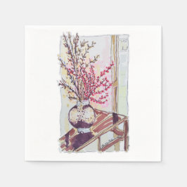 Red Plum Blossoms スタンダードカクテルナプキン