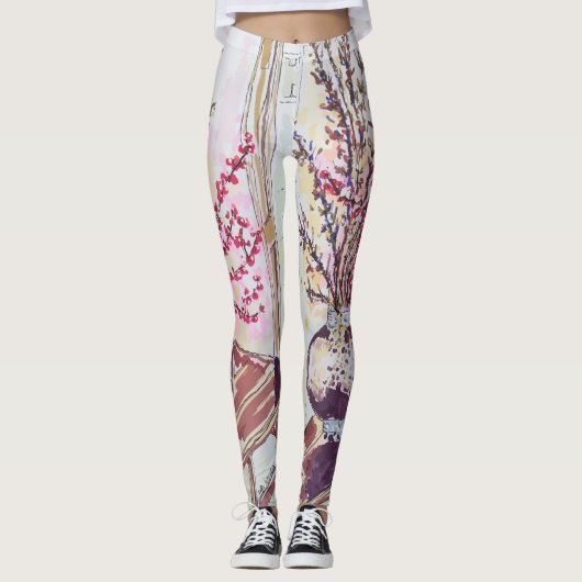 Red Plum Blossoms レギンス (正面)