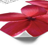 Red Plumeria Frangipani Wedding Seating Chart ポスター (角)
