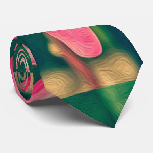 Red Plumeria Pattern ネクタイ (ロール)