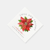 Red Poinsettiaクリスマスの名前を付けてく結婚ださい スタンダードカクテルナプキン (角)