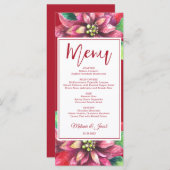 Red Poinsettiaクリスマスメ結婚ニュー メニュー (正面/裏面)