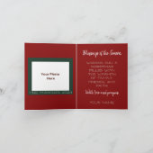 Red Poinsettia写真とフェスティバルファクトクリスマス カード (内部)