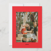 Red Poinsettia 2家族の写真クリスマス シーズンカード (裏面)