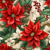 Red Poinsettia Blanket Classic Christmas Home Chic フリースブランケット