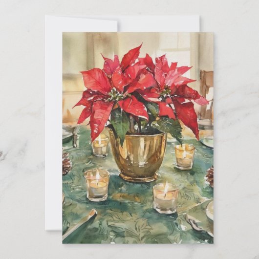 Red Poinsettia Christmas Dinner  招待状 (裏面)