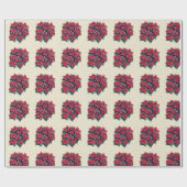 Red Poinsettia Christmas Flower On Light Yellow ラッピングペーパー (フラット)