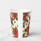 Red Poinsettia Christmas Holiday  紙コップ (左)
