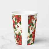 Red Poinsettia Christmas Holiday  紙コップ (右)