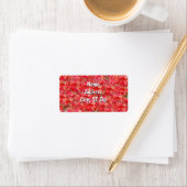 Red Poinsettia Flower Art Personal Address Label ラベル (インサイチュ)