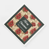 Red Poinsettia Paper Napkins Rustic Holiday Look (コーナー)