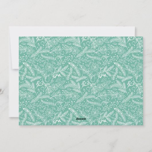 Red Poinsettia Pine BoughおもしろいスクリプトOH何おもしろい シーズンカード (裏面)