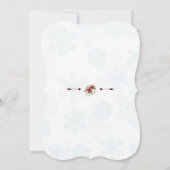 Red Poinsettia Snowflaks飲食べみ物とビーメリーブ 招待状 (裏面)