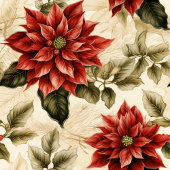 Red Poinsettia Tablecloth Watercolor Christmas テーブルクロス