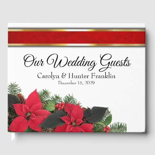 Red Poinsettia Wedding ゲストブック (正面)