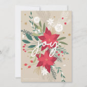 Red Poinsettias Flat Holiday Card シーズンカード (正面)