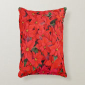 Red Poinsettias Iクリスマスホリデーフローラ写真 アクセントクッション (正面(垂直))