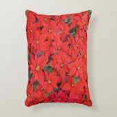 Red Poinsettias Iクリスマスホリデーフローラ写真 アクセントクッション (正面(垂直))