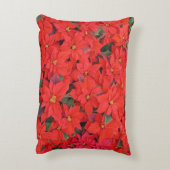 Red Poinsettias Iクリスマスホリデーフローラ写真 アクセントクッション (裏面(縦))