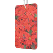 Red Poinsettias Iクリスマスホリデーフローラ写真 カーエアーフレッシュナー (左)