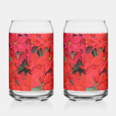 Red Poinsettias Iクリスマスホリデーフローラ写真 ガラス缶 (右)