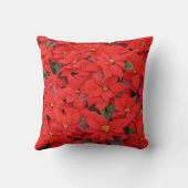 Red Poinsettias Iクリスマスホリデーフローラ写真 クッション (裏面)