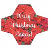 Red Poinsettias Iクリスマスホリデーフローラ写真 サッカーボール (フラット)